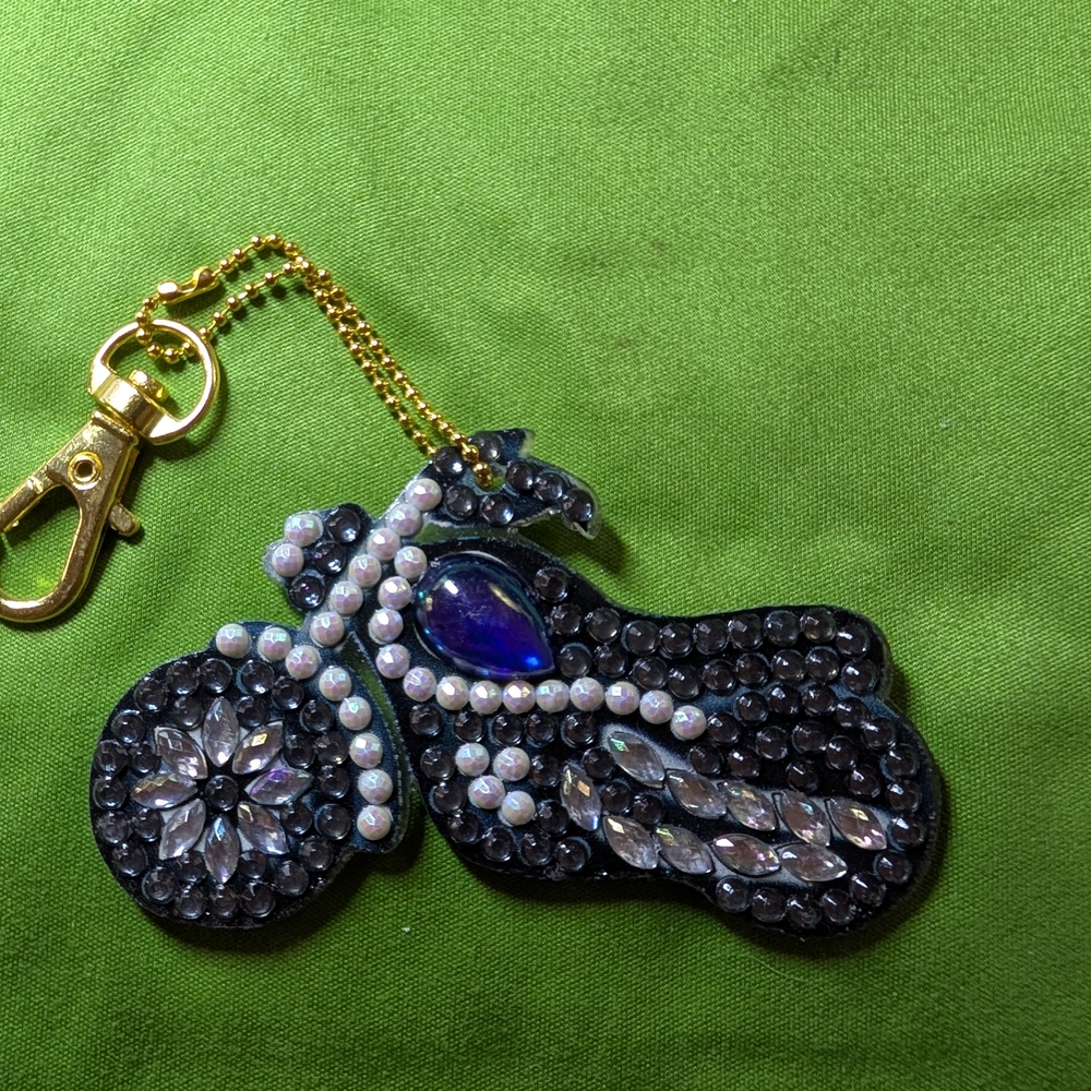 5 For $10. Crystal Embellished Motorcycle Keychain
